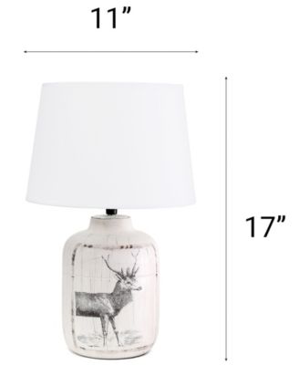 17.8" Ceramic Vintage Farmhouse Accent Table Lamp