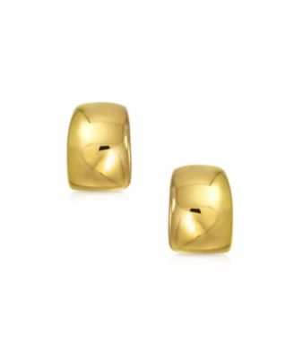 Set of 2 Huggie Shrimp Half Hoop Clip-On Earrings for Non-Pierced Gold Plated