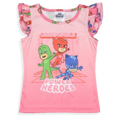 Little Girls Gekko Catboy Power Heroes Ruffle 2-Piece Pajama Set Sleepwear