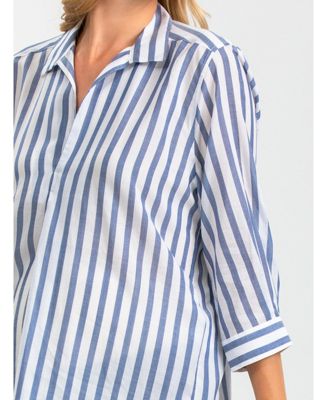 Maternity Classic Collared 3/4 Sleeve Blouse Panarea