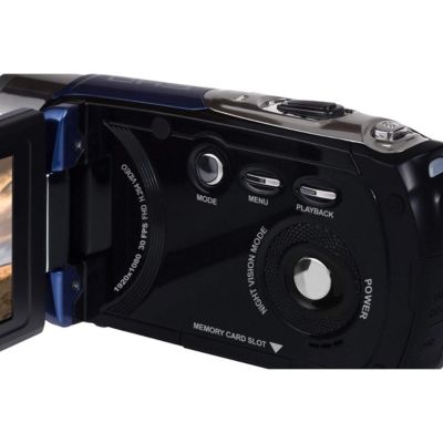MN88NV Full HD 24MP 3" Touchscreen Night Vision Camcorder, Blue