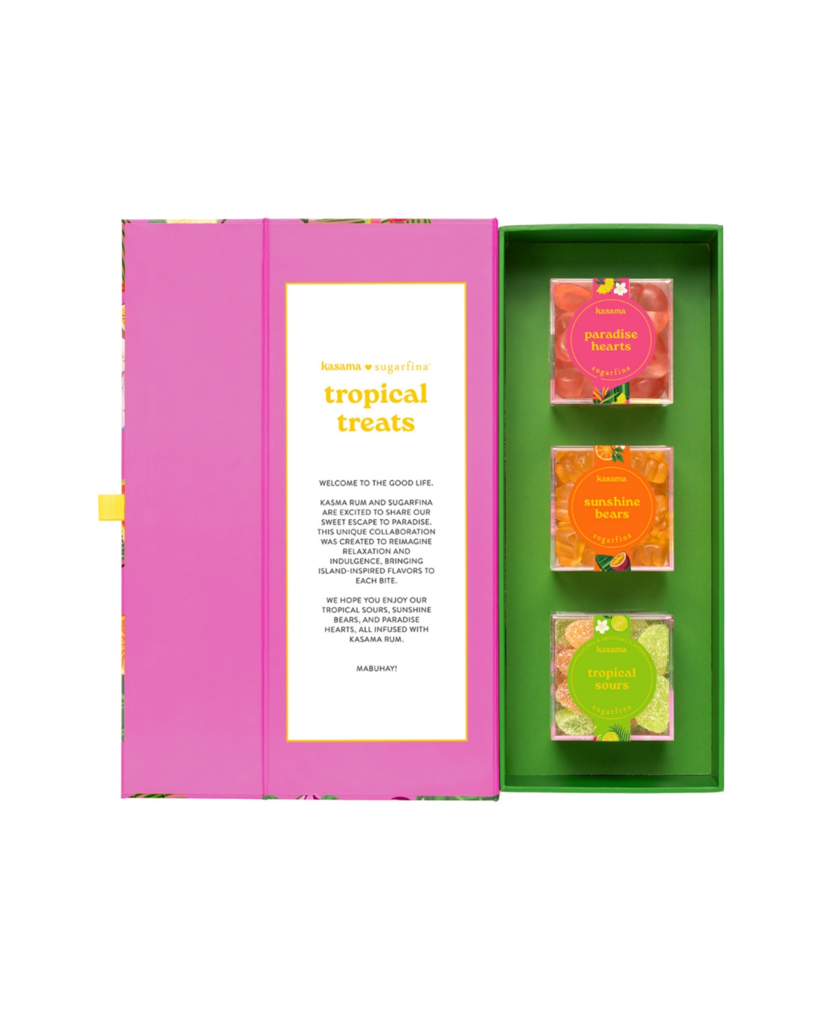 Sugarfina Tropical Treats 3 Piece Bento Box, Set Of 2