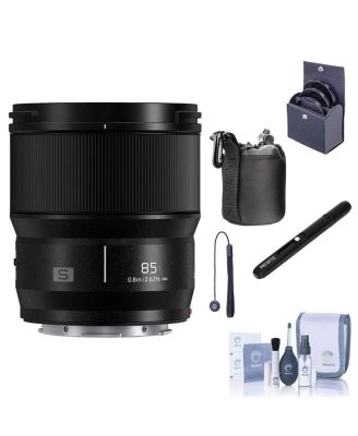 Lumix S 85mm f/1.8 Lens for L Mount, Bundle with ProOptic 67mm Filter Kit, Pouch, Lens Cleaner, Cleaning Kit, Lens Cap Tether