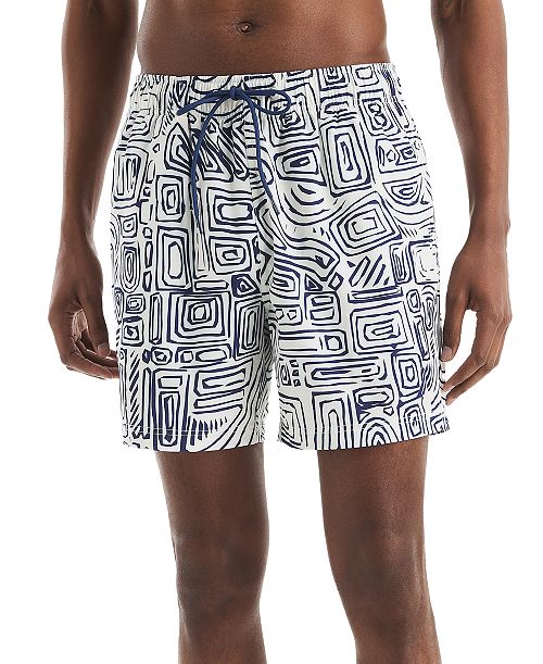 alfani Nautica Beach Boys x Men's Quick-Dry Wood-Grain Swim Trunks Men's Fashion & Accessories
