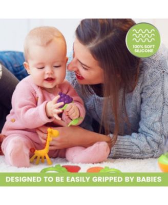 Baby Teether Toys for Babies 0-6 Months, Newborn Infant Baby Teethers Freezer Safe Silicone Baby Teether Toys, Frozen Teething Toys for Babies 0-6 Months, Baby Teethers Toys 6 Pack - Perfect Baby Gift