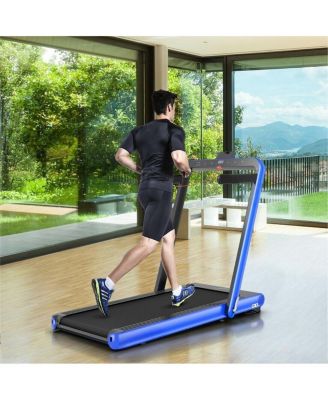 4.75HP 2 In 1 Folding Treadmill with Remote APP Control-Navy