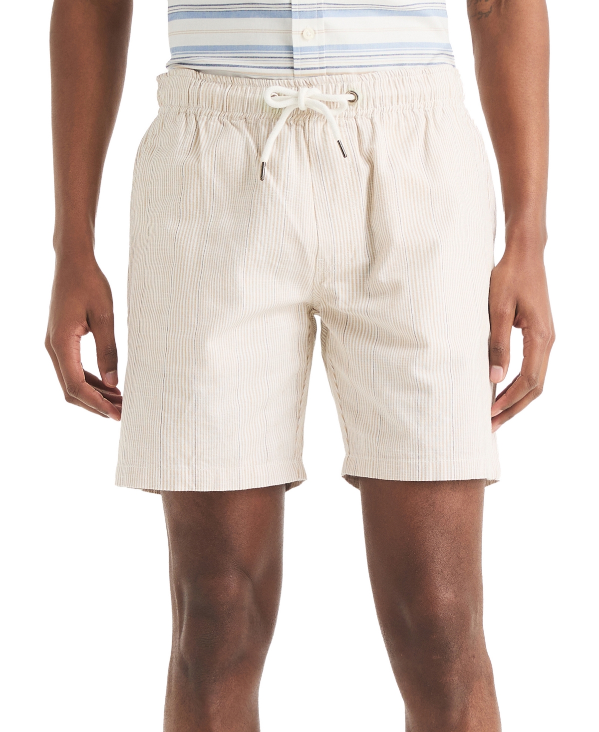 7" Striped Textured Pull-On Short - Satellite Blue