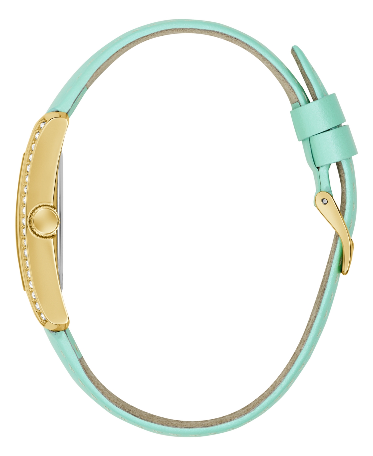 Guess Women's Analog Green Leather Watch, 27mm In Green