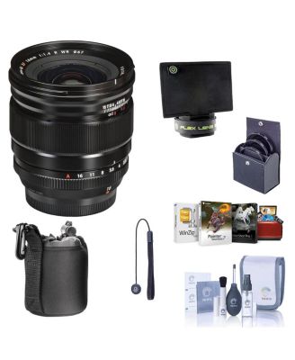 XF 16mm f/1.4 R WR Lens, Bundle with Flex Lens Shade, 67mm Filter Kit, Lens Case, Lens Cap Tether, Cleaning Kit, PC Software Kit