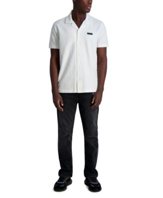 KARL LAGERFELD PARIS - Men's Short-Sleeve Camp Collar Shirt