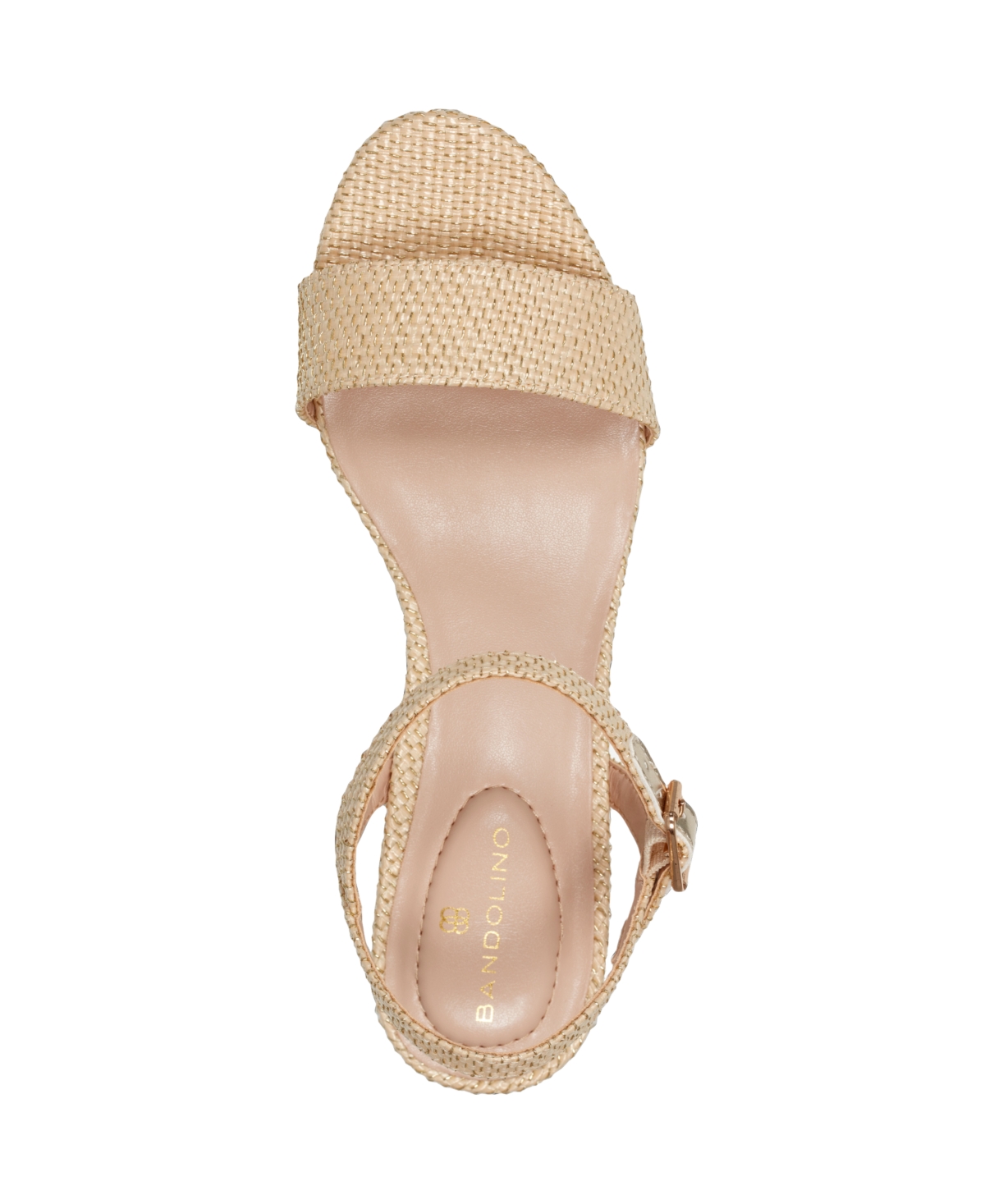 Shop Bandolino Women's Pennie Platform Block Heel Sandals In Light Natural Textile