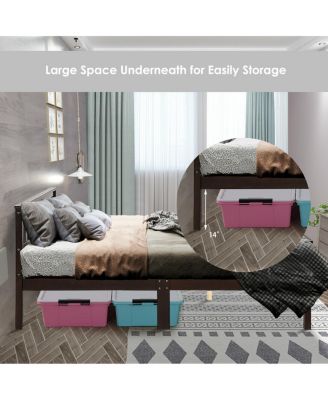 Wood Bed Frame Support Platform with Headboard and Footboard