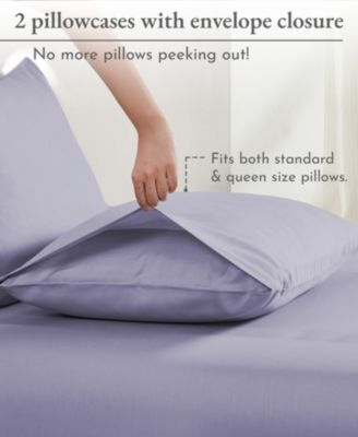 100% Organic Cotton Pillow Cases Queen/Standard Set Of 2, Soft & Breathable Percale Cotton Pillowcases with Envelope Closure by California Design Den