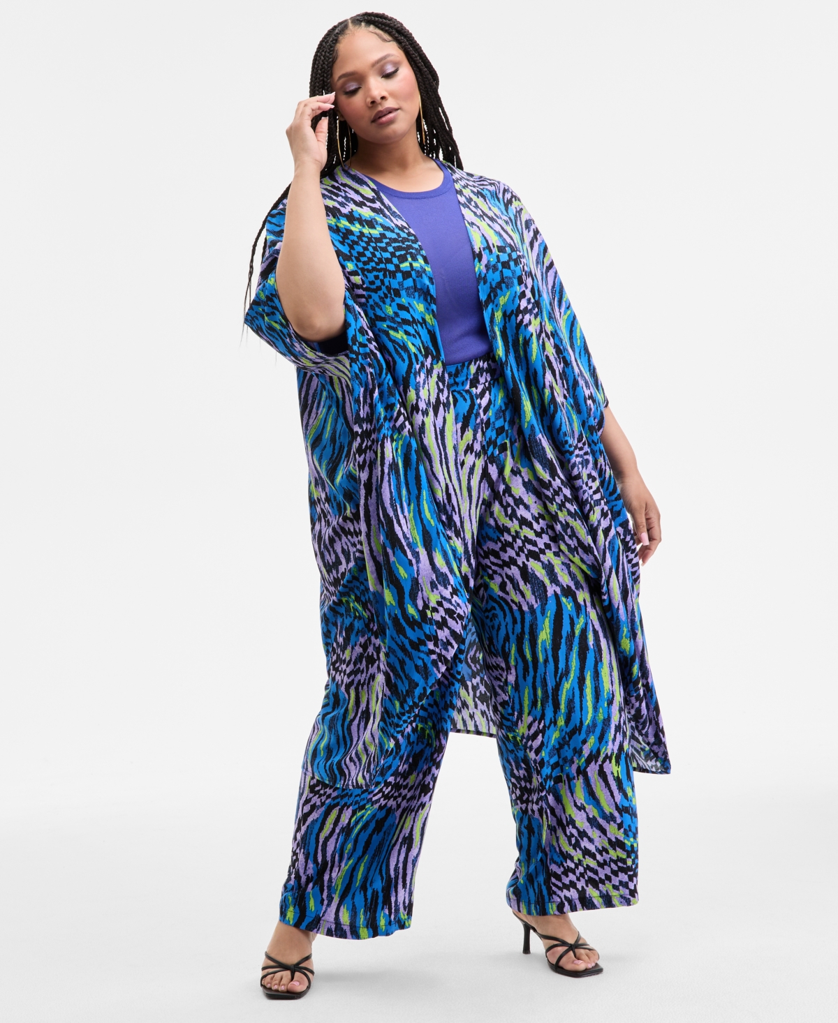 Nina Parker Trendy Plus Size Printed Kimono