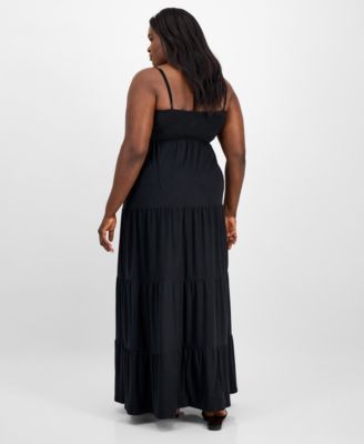 Trendy Plus Size Embroidered Lace Trim Sleeveless Maxi Dress