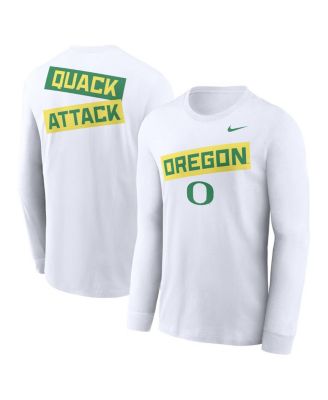 Nike - Men's White Oregon Ducks Two-Hit Classic Location Long Sleeve T-Shirt