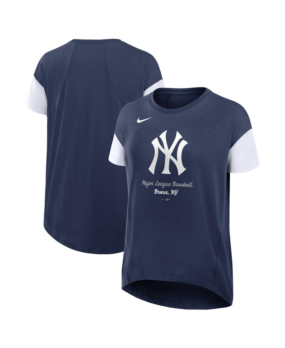 Nike Women's Navy New York Yankees Flowy Fashion T-shirt In Navy