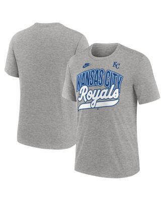 Nike - Men's Heather Gray Kansas City Royals Cooperstown Collection Retro Tri-Blend T-Shirt