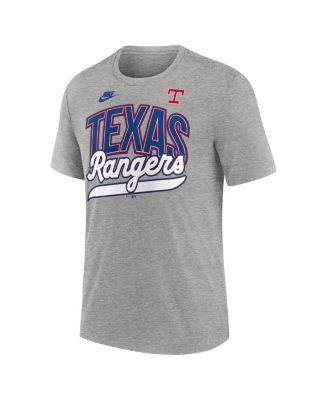 Men's Heather Gray Texas Rangers Cooperstown Collection Retro Tri-Blend T-Shirt