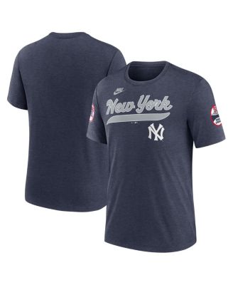 Nike - Men's Heather Navy New York Yankees Cooperstown Collection Eras Tri-Blend T-Shirt
