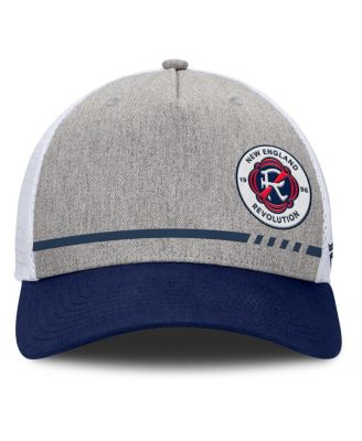 Men's Heather Gray New England Revolution Low Block Trucker Adjustable Hat