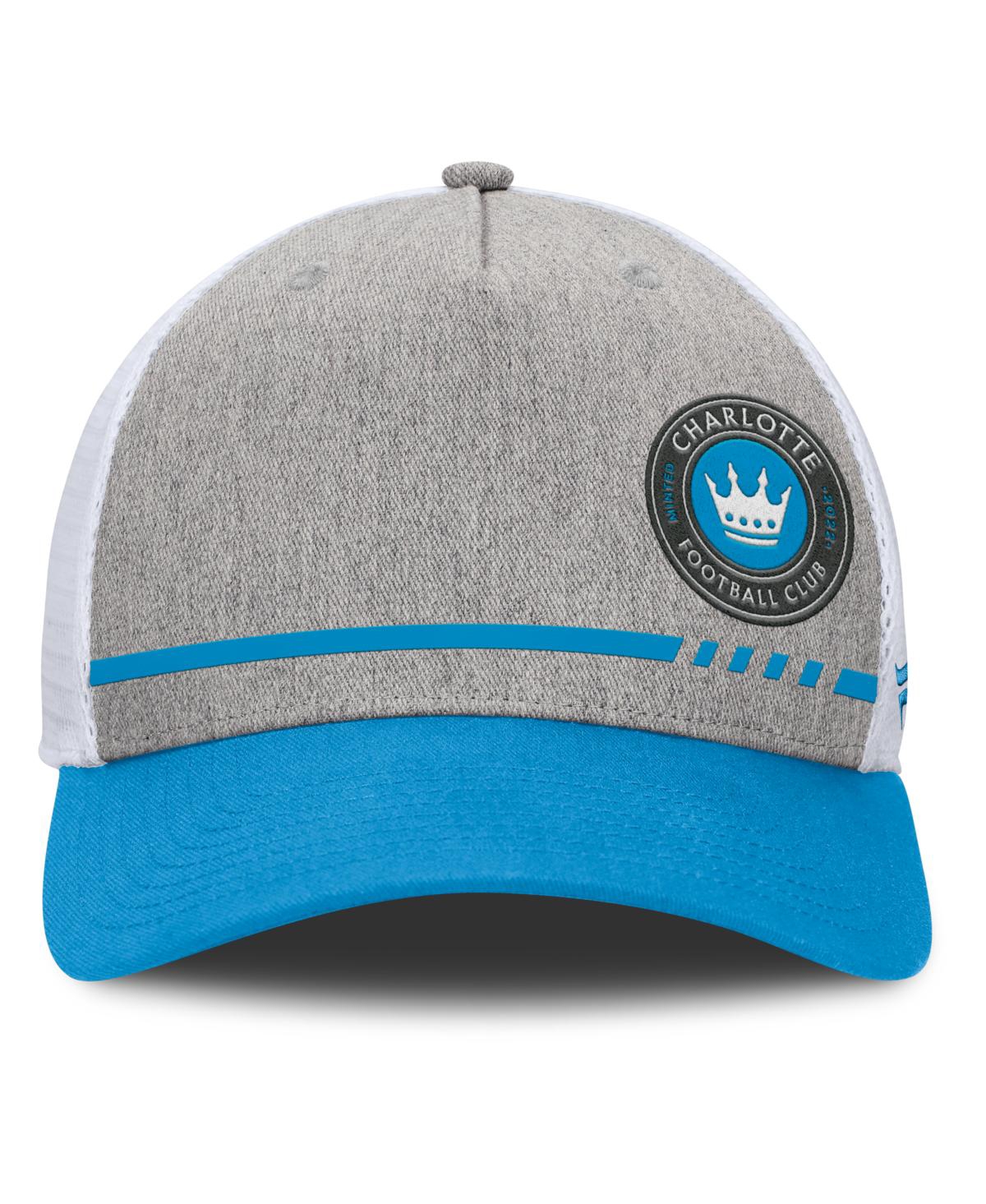 Fanatics Men's Heather Gray Charlotte Fc Low Block Trucker Adjustable Hat In Heather Gray