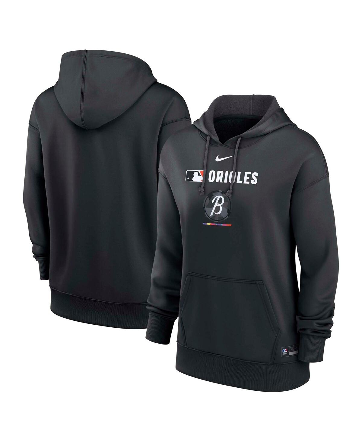 Nike Women's Black Baltimore Orioles Authentic Collection City Connect Performance Pullover Hoodie In Black
