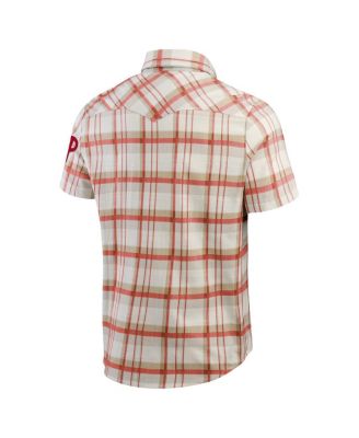 Men's Red Philadelphia Phillies Plaid Full-Snap Shirt