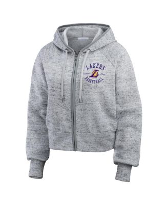 Women's Heather Gray Los Angeles Lakers Speckled Radiator Full-Zip Hoodie