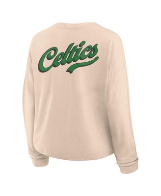 Women's&nbsp;Natural Boston Celtics Boxed Out Drop Fashion Long Sleeve T-Shirt