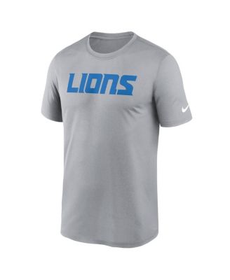 Men's Heather Gray Detroit Lions Primetime Legend Wordmark Performance T-Shirt