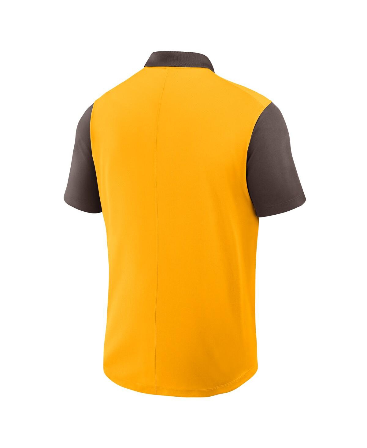 Nike Men's Gold/brown San Diego Padres Cooperstown Collection Color-block Victory Performance Polo Shirt In Yellow