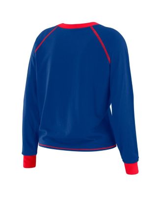 Women's Royal/Red Buffalo Bills Tie-Front Long Sleeve Top