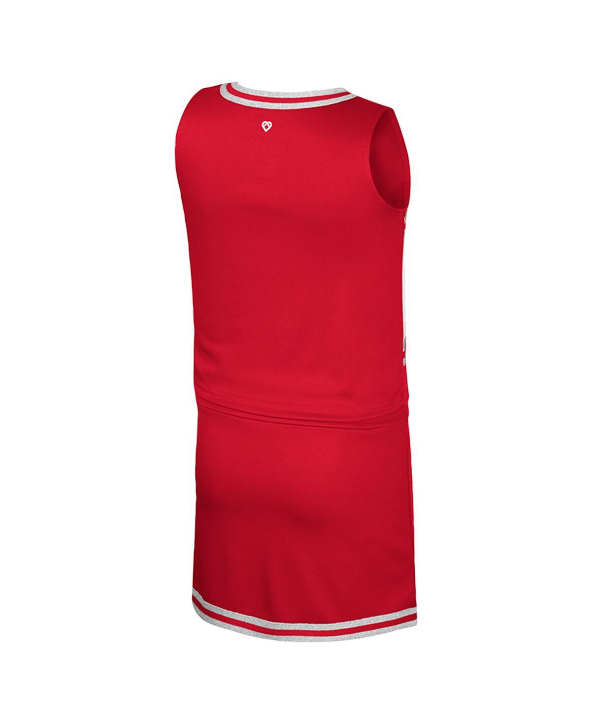 Colosseum Big Girls 2-piece Red Wisconsin Badgers Cheerleader Top And Skirt Set In Red