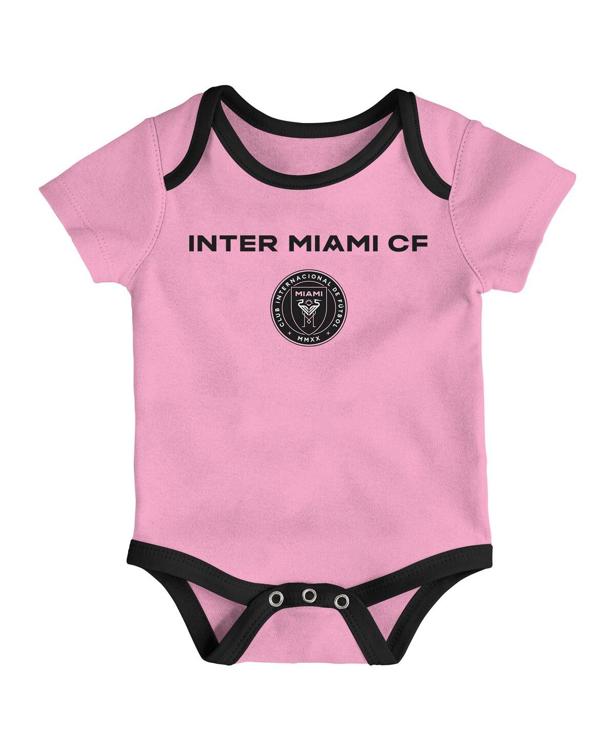 Outerstuff Newborn Inter Miami Cf Loyal Buddies Bodysuit 3-pack In Multi