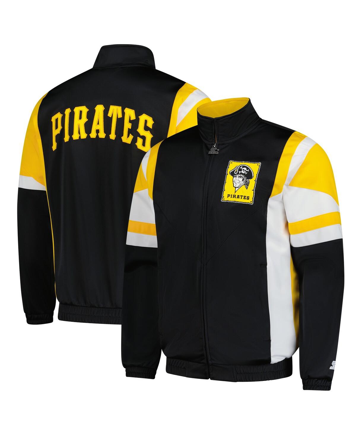 Men's Black/Gold Pittsburgh Pirates Contender Tricot Full-Zip Track Jacket - Black, Gold