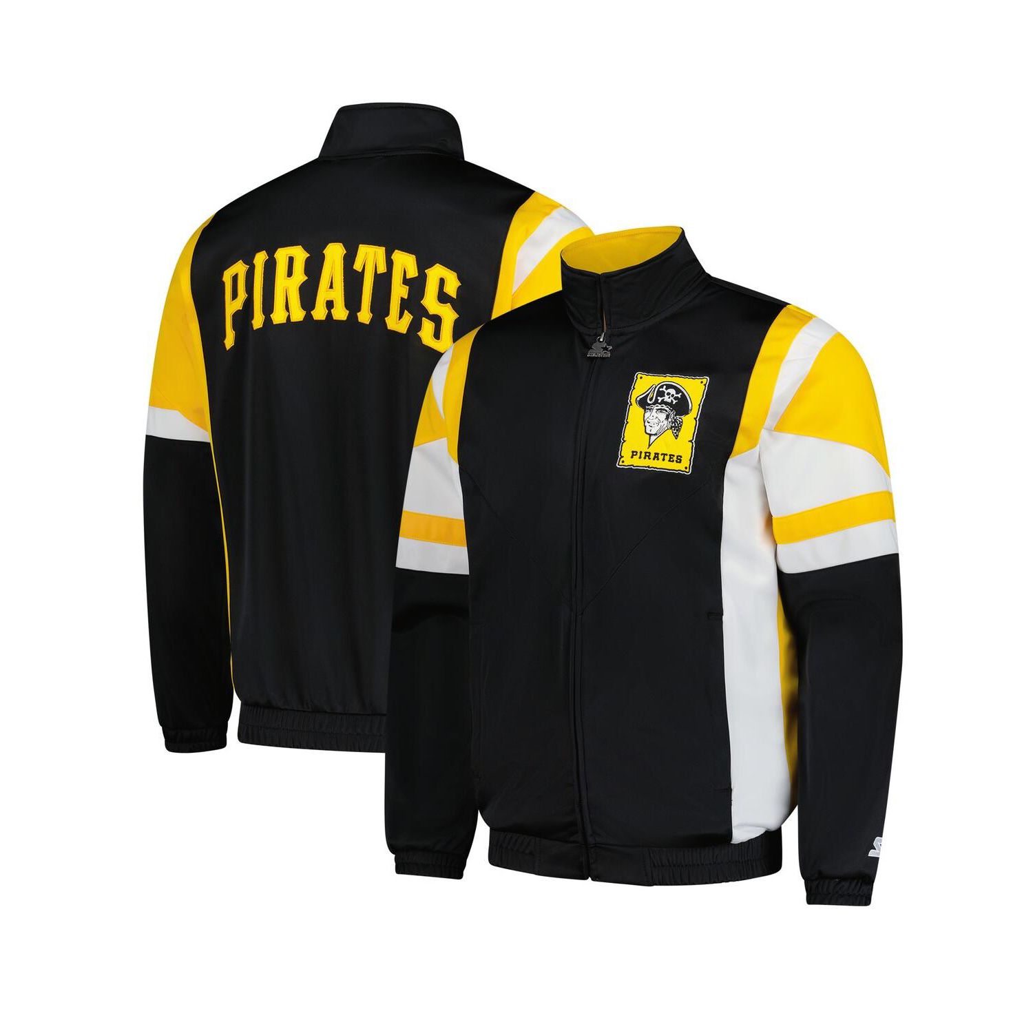 Men's Black/Gold Pittsburgh Pirates Contender Tricot Full-Zip Track Jacket