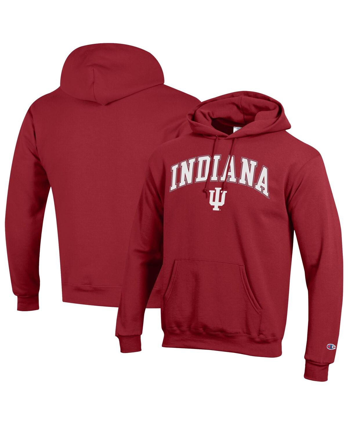 Men's Crimson Indiana Hoosiers Arched Logo Fleece Pullover Hoodie - Crimson