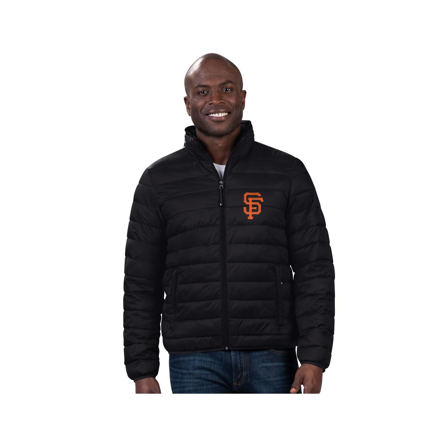 Men's Black San Francisco Giants Packable Neck Pillow Full-Zip Puffer Jacket