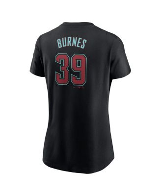 Women's Corbin Burnes Black Arizona Diamondbacks Fuse Name Number T-Shirt