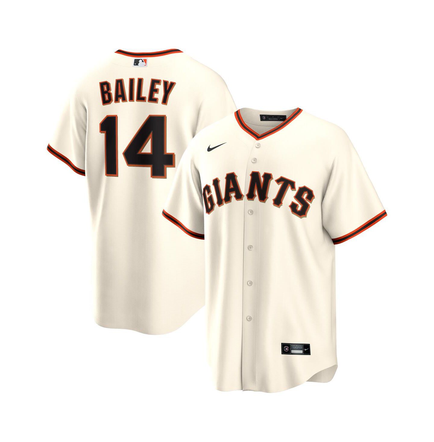 Мужской топ Nike Patrick Bailey Cream San Francisco Giants Home Replica Jersey — фото 1