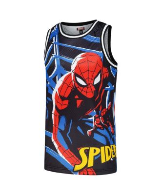 Men's Black Spider-Man Big Print Mesh Jersey