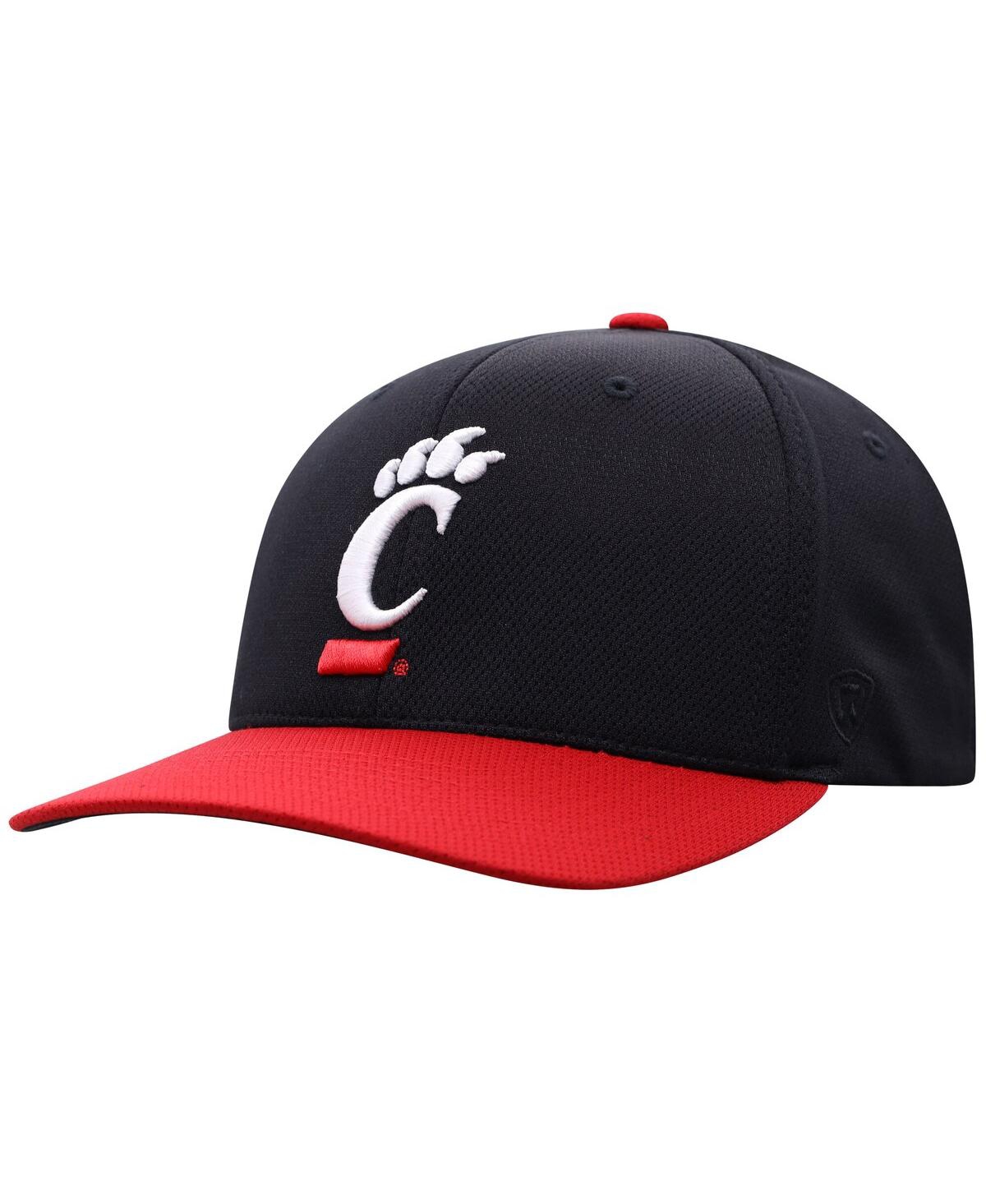 Top Of The World Men's Black Cincinnati Bearcats Reflex Fitted Hat In Black
