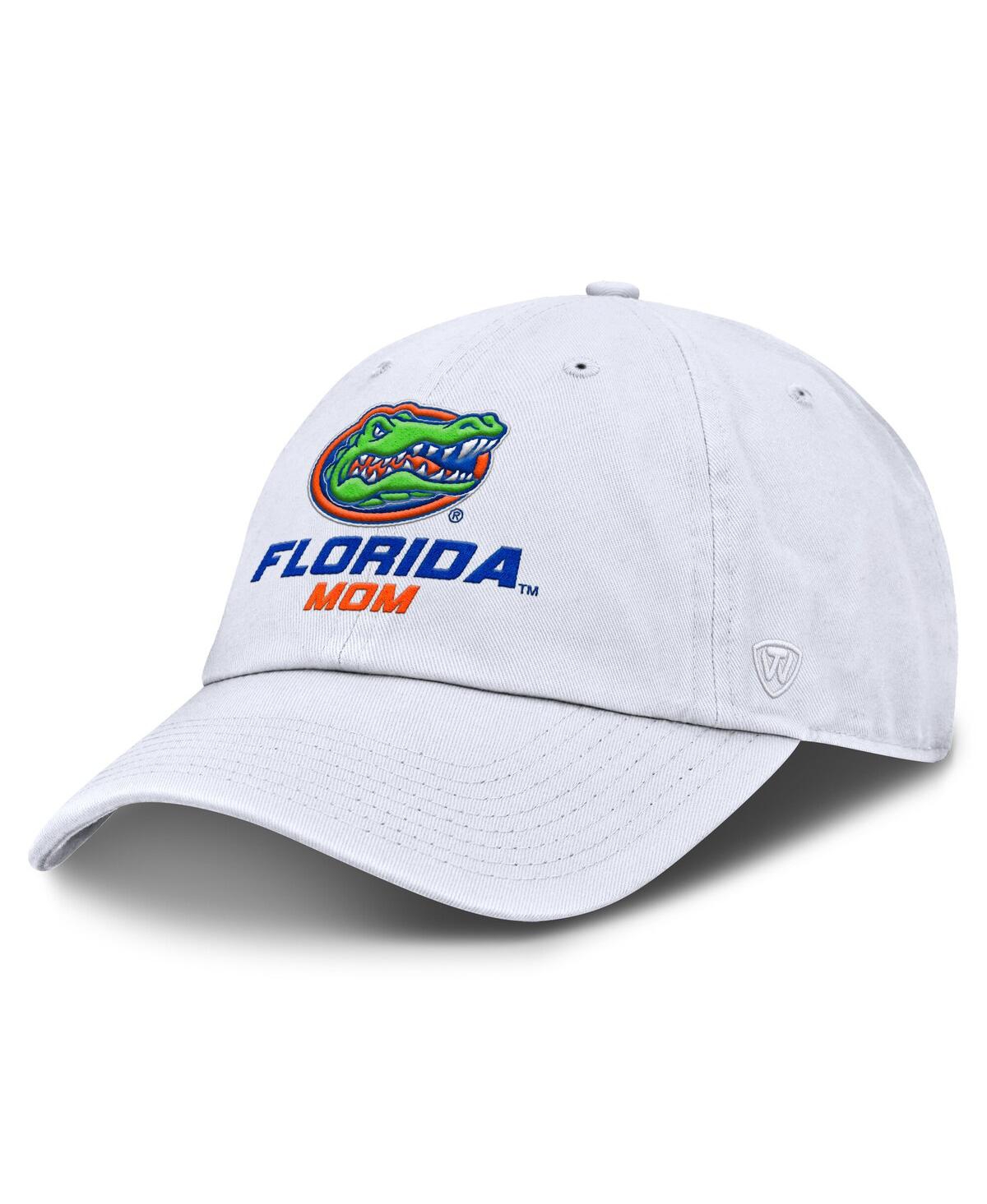 Top Of The World Women's White Florida Gators Mom Logo Staple Adjustable Hat In White