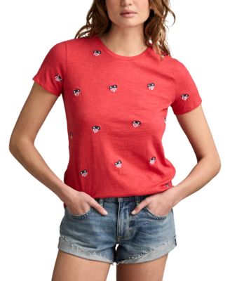 Lucky Brand - Women's Cotton Embroidered Crewneck Tee