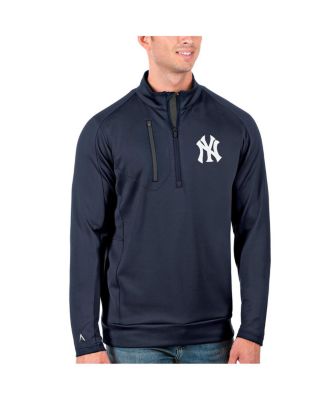 Antigua - Men's Navy/Gray New York Yankees Generation Quarter-Zip Pullover Jacket