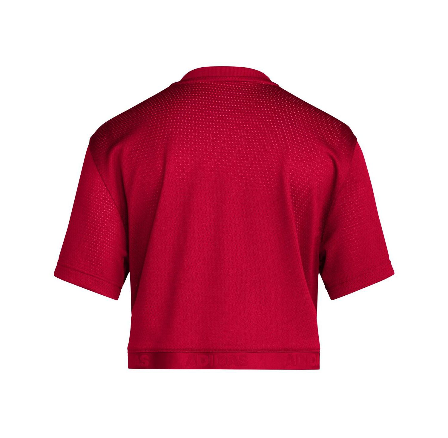 Women's Red Kansas Jayhawks Primegreen V-Neck Cropped Jersey