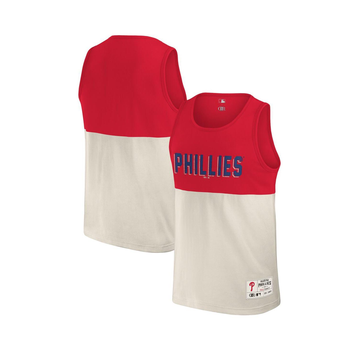 Men's Red Philadelphia Phillies Color Block Tank Top