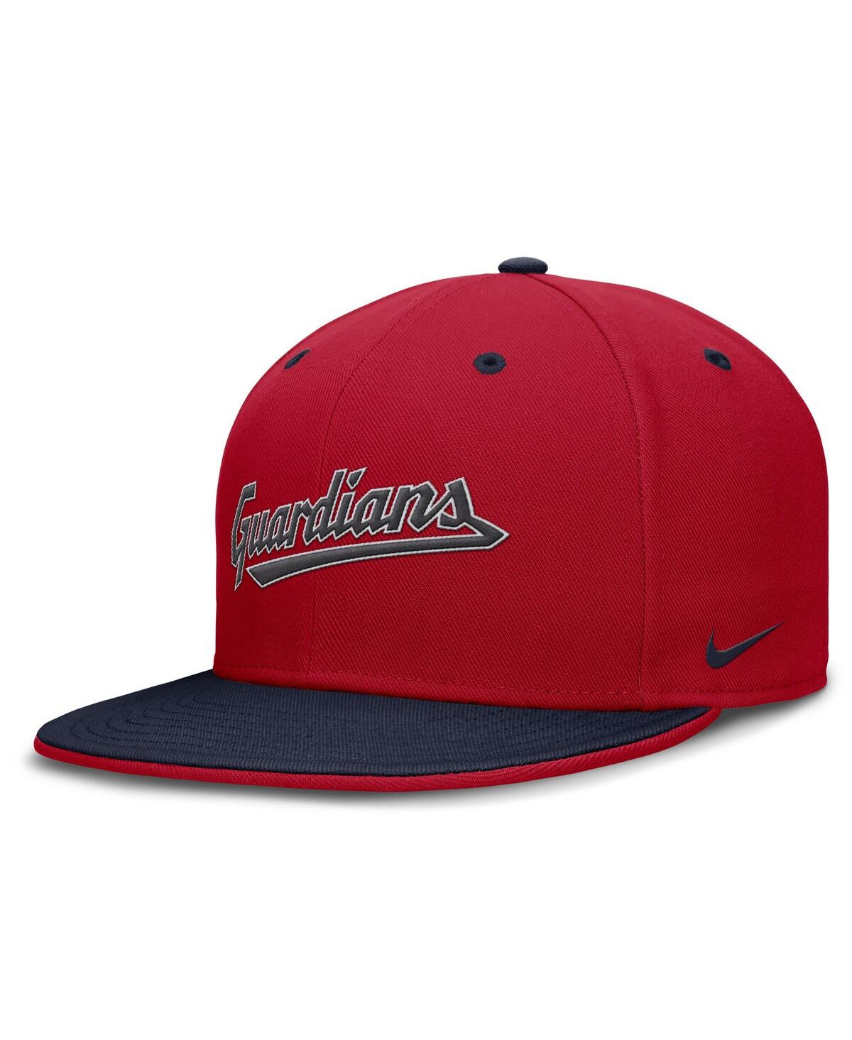 Nike Men's Red/navy Cleveland Guardians True Primetime Two-tone Performance Fitted Hat In Red