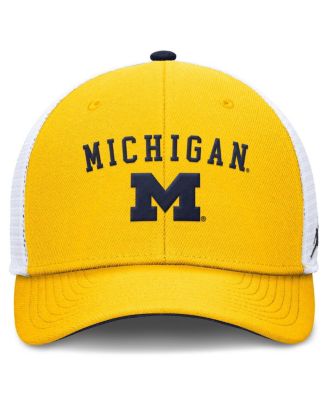 Men's Maize/White Michigan Wolverines Rise Adjustable Trucker Hat